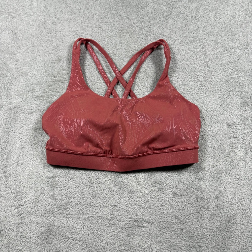Lululemon‎ Energy Bra Women 8 Acclimatize Soft Cranberry Pink Foil